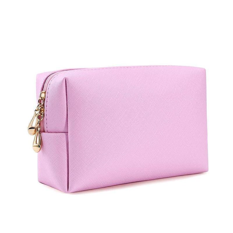 Maquillaje Bolsa cosmética no tejida Bolsa de cremallera duradera Lavable Eco amigable Rosa OEM / ODM