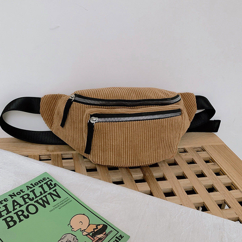 Bolso de cintura de corduroy unisex para correr y gimnasio con logotipo personalizado