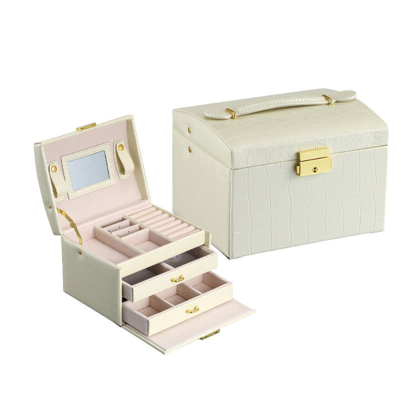 Cajas de joyería de viaje con gran almacenamiento en cuero de PU