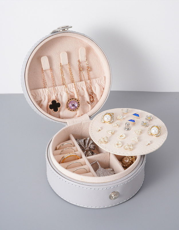 Caja de joyería de veludo de viaje de joyería de caja organizador con color personalizado para beneficio