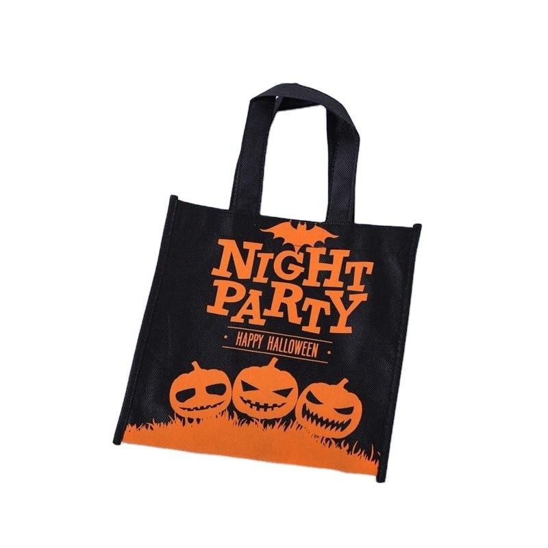 Decoraciones de Halloween Requisitos Niño Portable Calabaza Tejido Bolso de dulces para niños fiesta