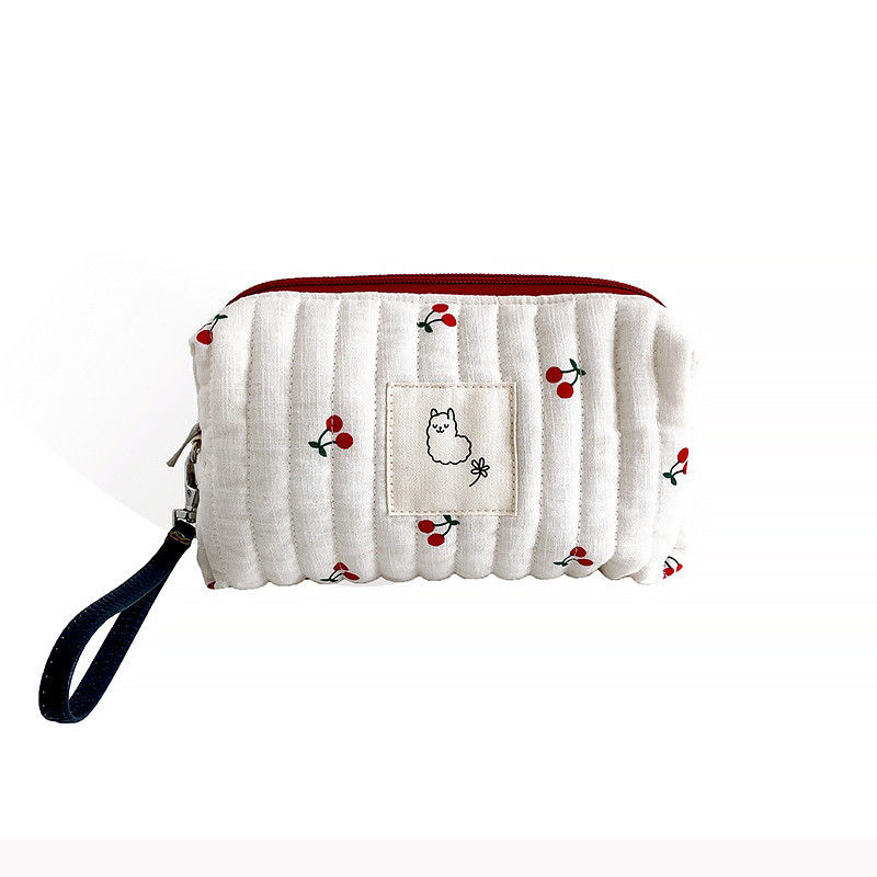 Color personalizado estilo de moda maquillaje de viaje bolsa de algodón lienzo bolsa de aseo