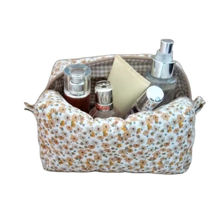 Bolsa cosmética floral con cierre de cremallera para ropa de aseo Viajes Logotipo personalizado Diseño de verano
