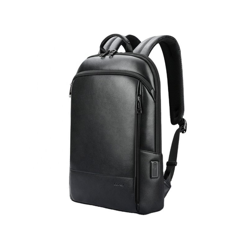 Bolso portátil de cuero de gran capacidad para hombres con puerto de carga USB anti robo