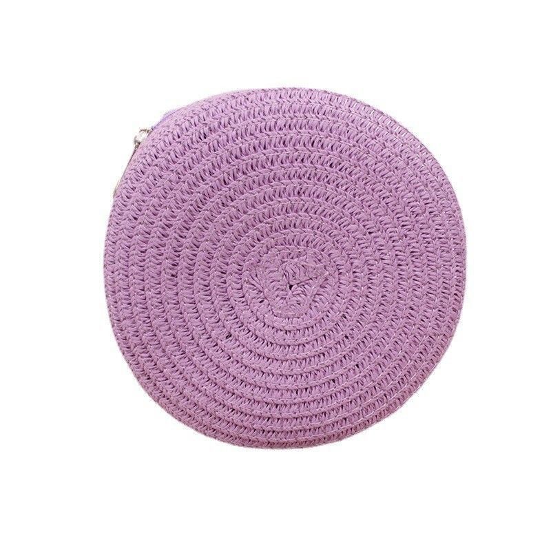 Bolso de playa unisex de tendencia retro Bolso de mano de paja tejida para bolsos de cuerpo cruzado de gran capacidad