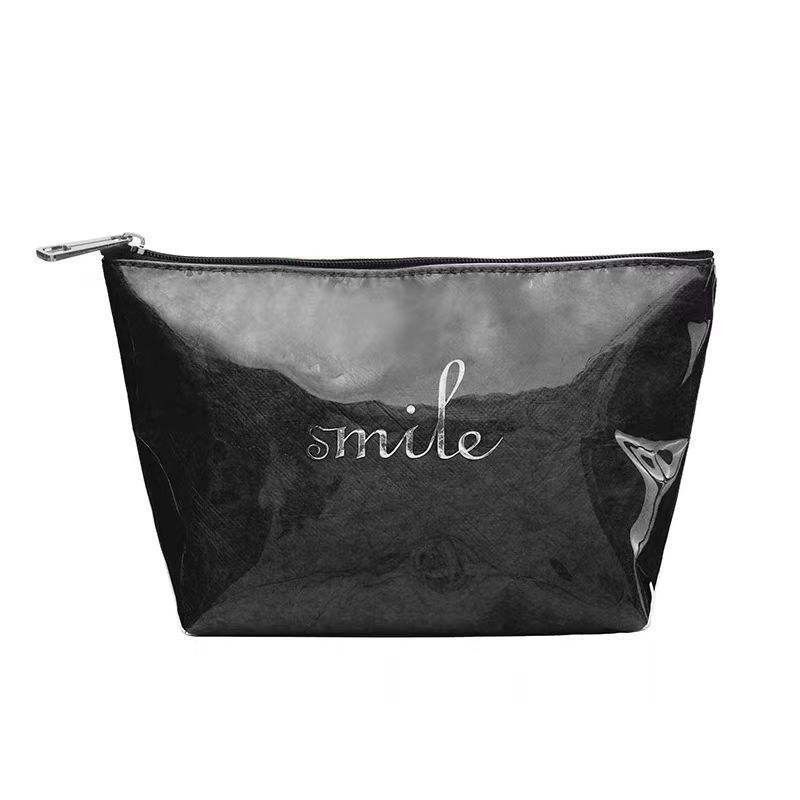 Bolsa cosmética impermeable para viajes con patrón sólido y opciones de color personalizadas