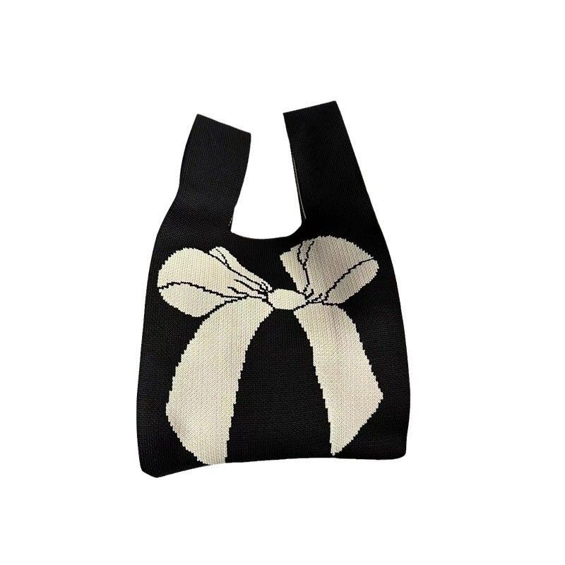 Diseño personalizado de bolsas de tote Tejido de tejido de algodón orgánico con nudo de arco ecológico