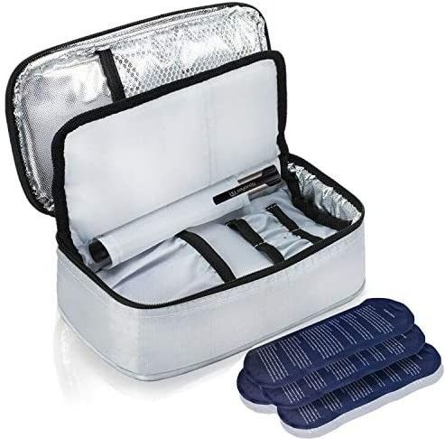 Bolsa de viaje con revestimiento aislante para refrigerar la insulina Mantenga su medicamento frío y organizado