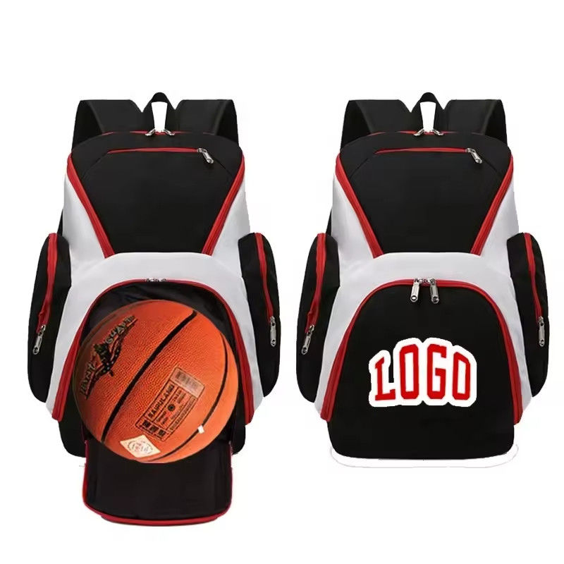 Mochila de equipo de baloncesto bolso de gimnasia de deportes masculino con patrón de letras y cierre de cremallera