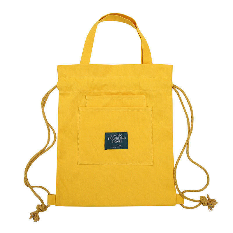 Bolso de mano para estudiantes con logotipo personalizado Mochila de lona con cierre de cinturón y doble...