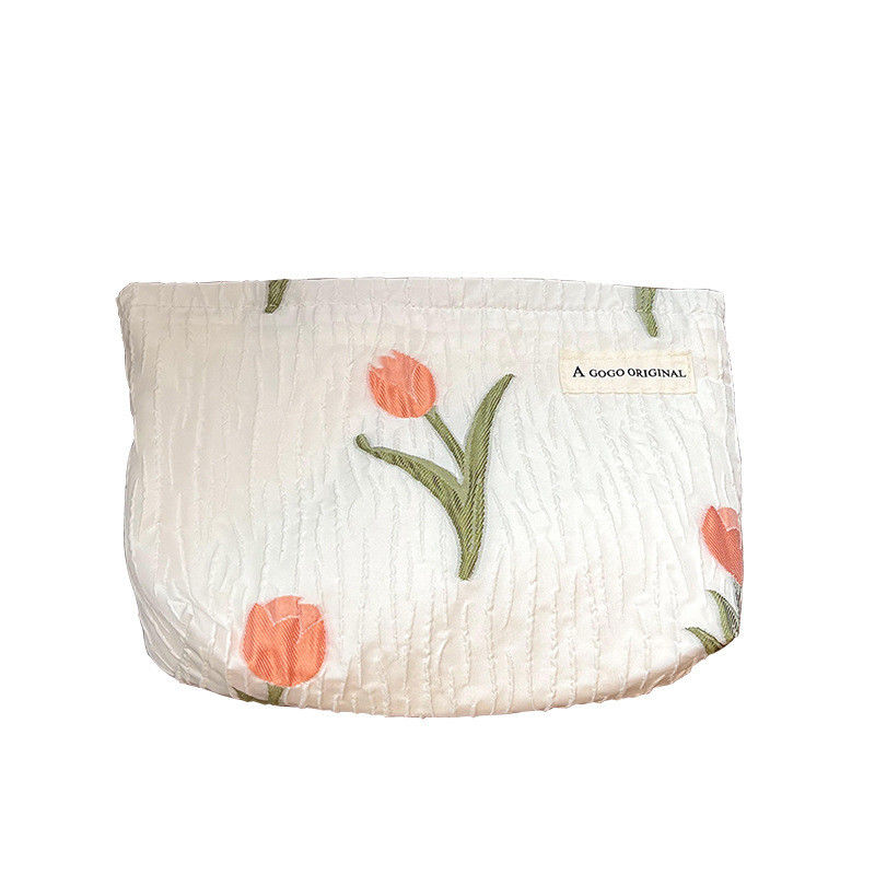 Bolso de maquillaje de lona de algodón de viaje personalizado para mujeres Bolso cosmético de estilo de moda