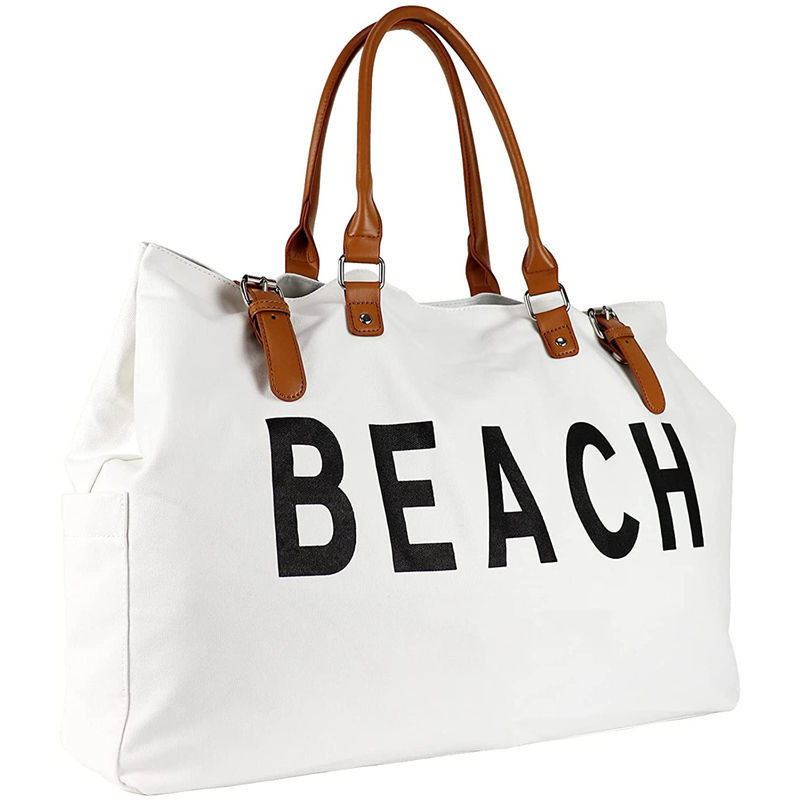 Bolso de Tote de lona personalizado de diseño 2023 Bolso de playa grande para mujeres a prueba de agua y arena