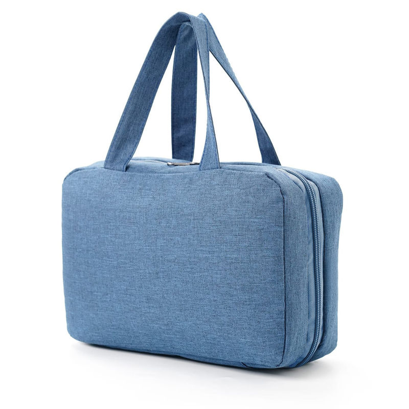 Bolsa de higiene de viaje portátil de poliéster de cuatro pliegues impermeable para opciones de color personalizadas
