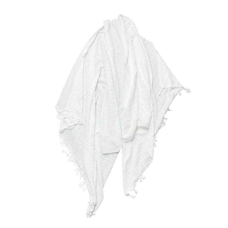 Poliéster musulmán de color blanco Toallas Ihram masculinas para Hajj/Ehram y otros Tipo de patrón