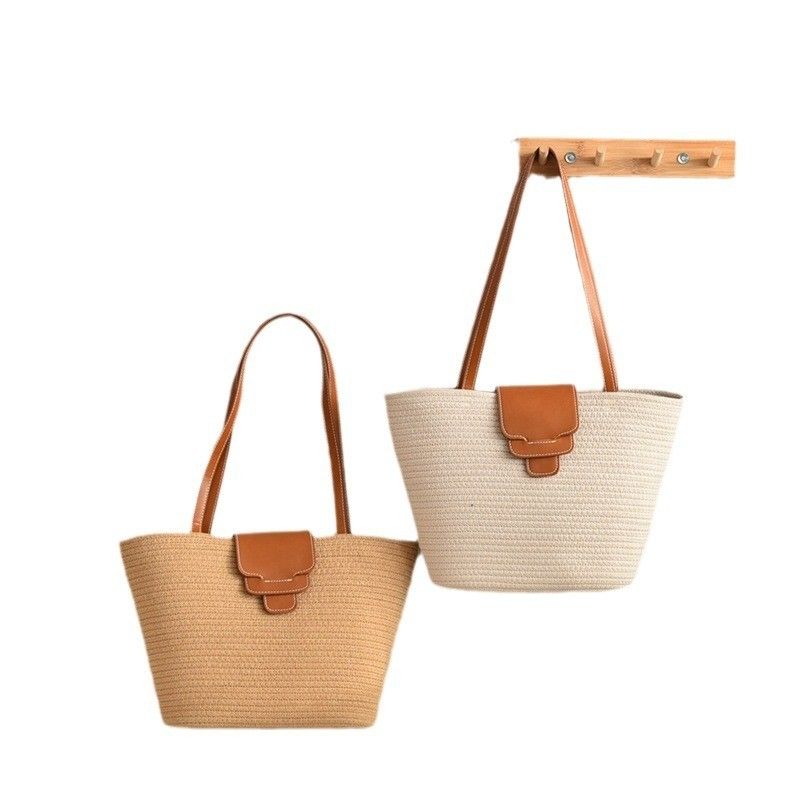 Acceptable OEM / ODM Color personalizado Bolso de playa de paja para mujeres para viajes de verano