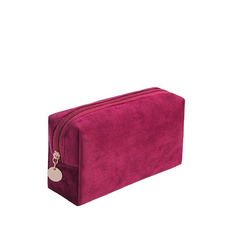 Bolso de bolso de terciopelo estilo bucle suave para maquillaje personalizado y regalos personalizados para damas de honor