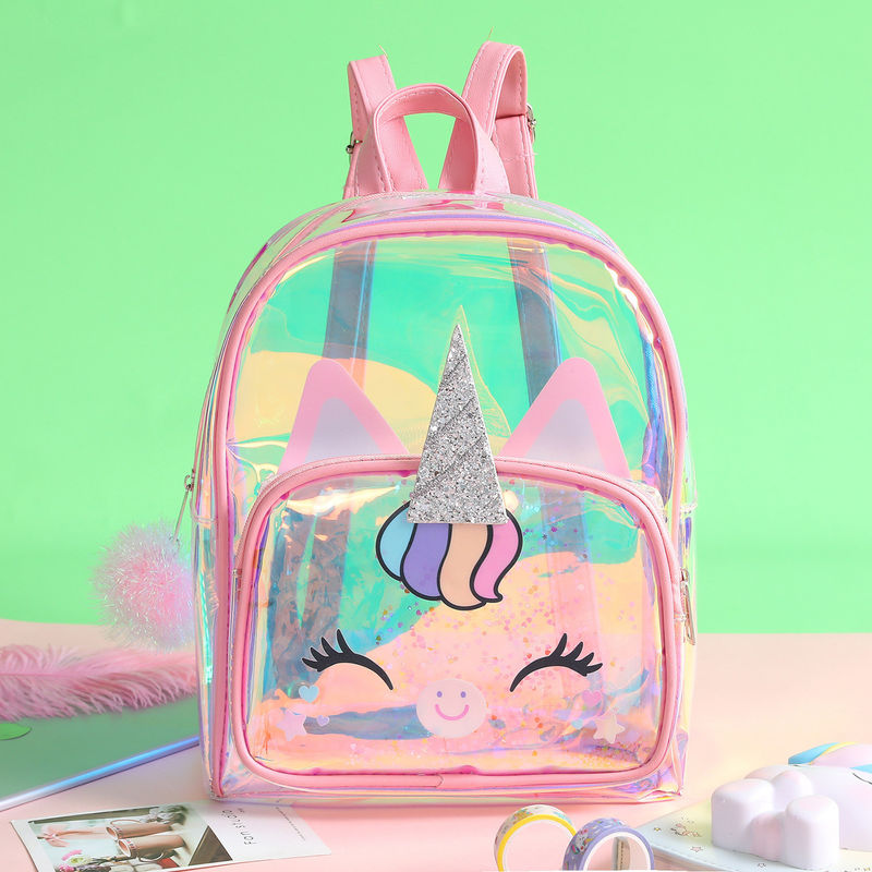 Acceptable OEM/ODM Mochila clara Unicornio lindo Jardín de infantes Bolsa para niños Mochila pequeña Para niños Niñas