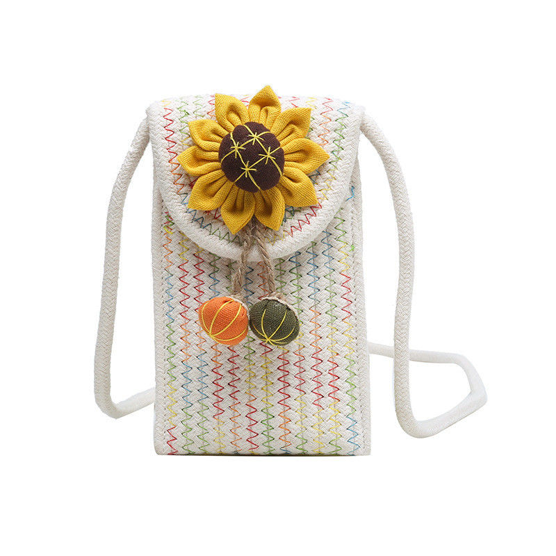 Bolso tejido de flores hombro de cuerpo cruzado bolso de mujer para color personalizado y vacaciones en la playa