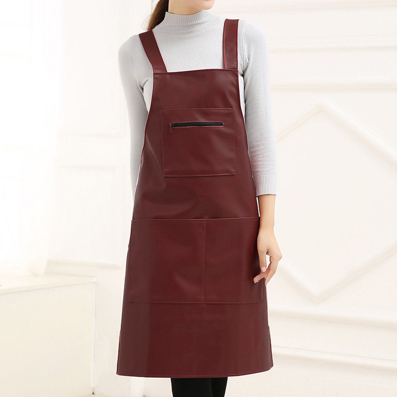 Apron de cuero con logotipo personalizado para chef estilista parrilla restaurante bar y cafeterías duradero