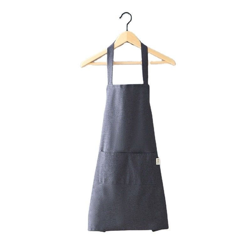 El más nuevo delantal de moda para cocinar alimentos y jardinería en poliéster de algodón negro puro