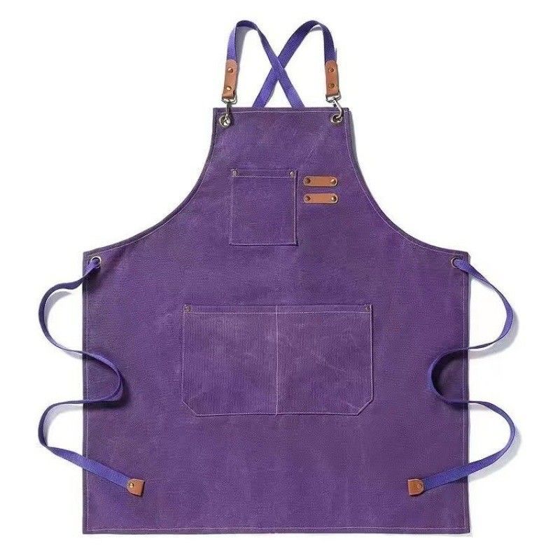 Vida diaria Chef Trabajo y utilidad del delantal Logotipo personalizado delantal de lona de algodón delantal con bolsillos