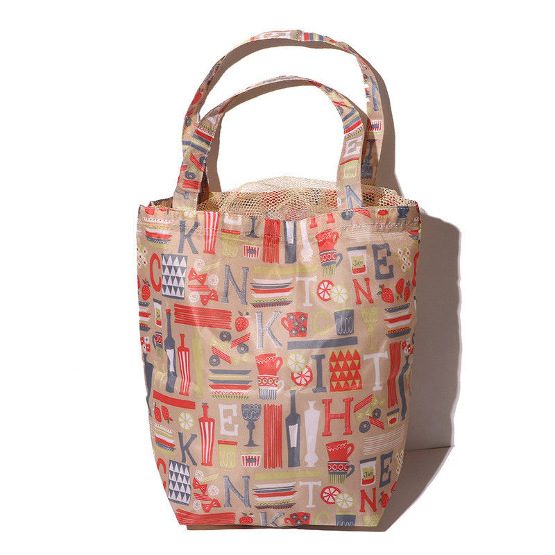 Logotipo personalizado aceptado Polyester Patchwork Mesh Drawstring Bags para maquillaje Cosméticos