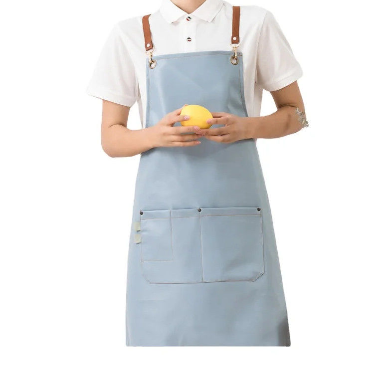 Grill Restaurante Bar Tienda Cafeterías Estudio de belleza Uñas Uniforme del delantal de cuero personalizado para Chef en algodón
