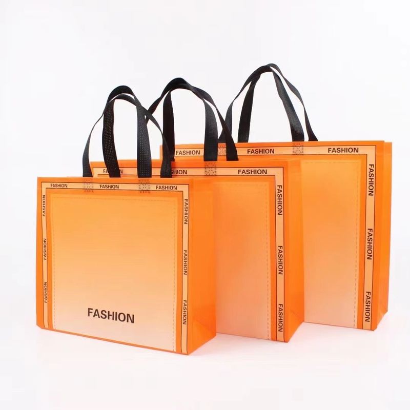 Bolsas no tejidas de color personalizado para compras ambientales con logotipo impreso laminado