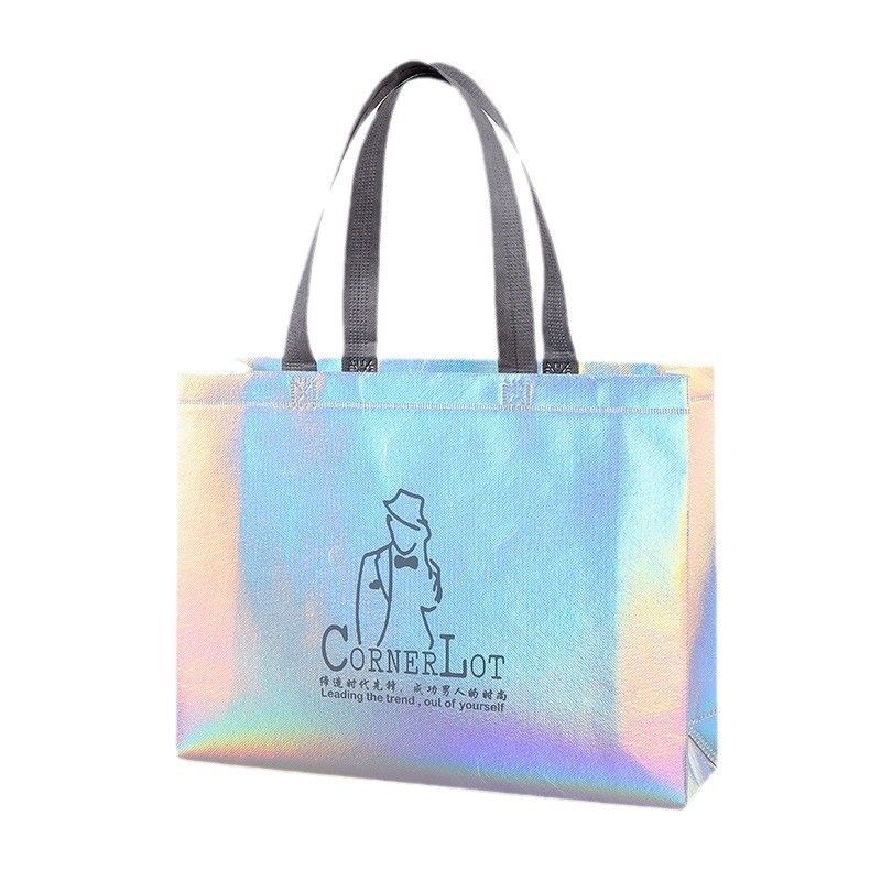 Bolsa de comestibles láser no tejida para necesidades diarias de compras y color personalizado