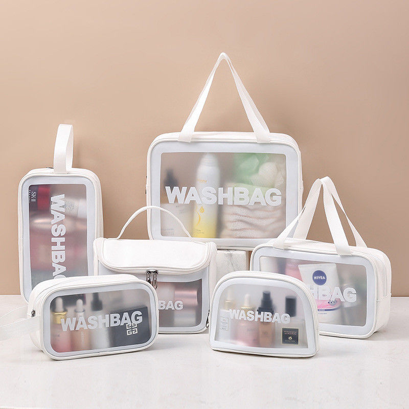 Cerradura con cremallera Bolsa de maquillaje de belleza personalizada con logotipo impreso y bolsa cosmética de viaje