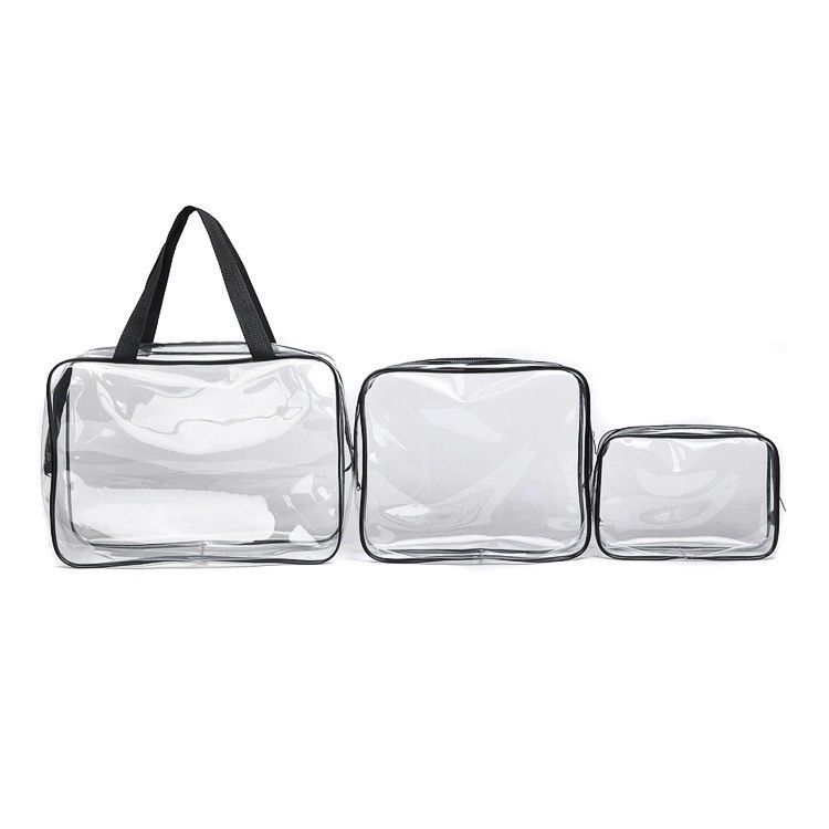 3-Pc Bolsa de cosméticos cristalinos para viajes y artículos de tocador OEM/ODM aceptable