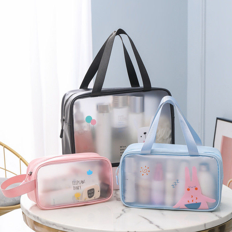 3pcs bolsa cosmética clara personalizada personalizada bolsas de viaje letra tipo patrón