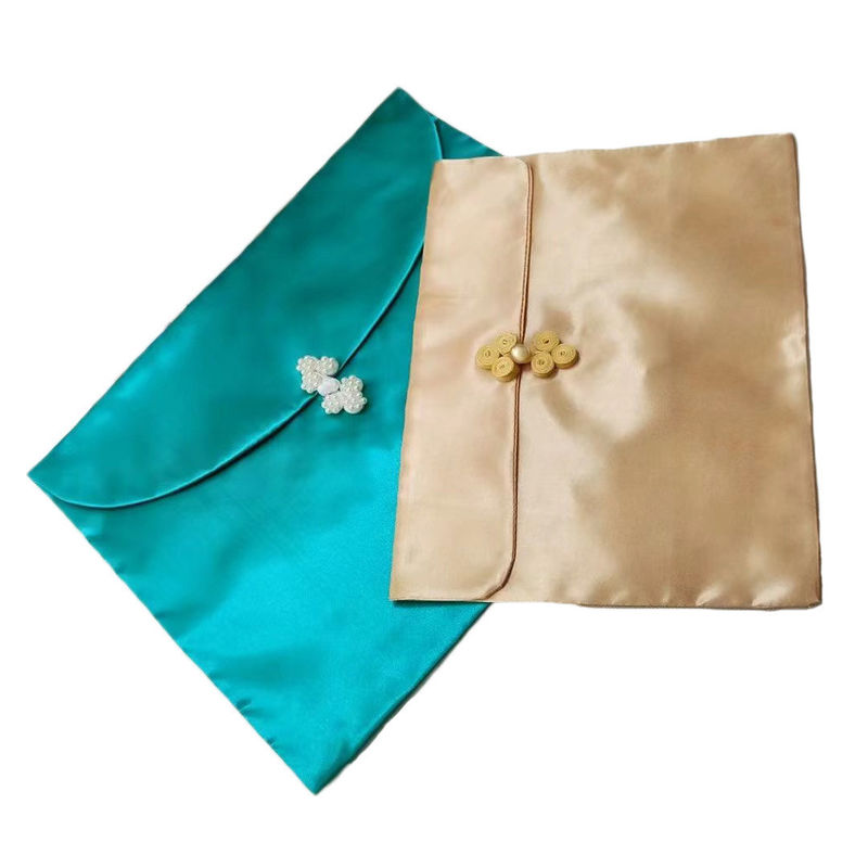 Bolsa de envolvente de satén elegante para logotipo personalizado Bolsa de polvo de voltereta Pelucas de ropa interior Bufanda de embalaje