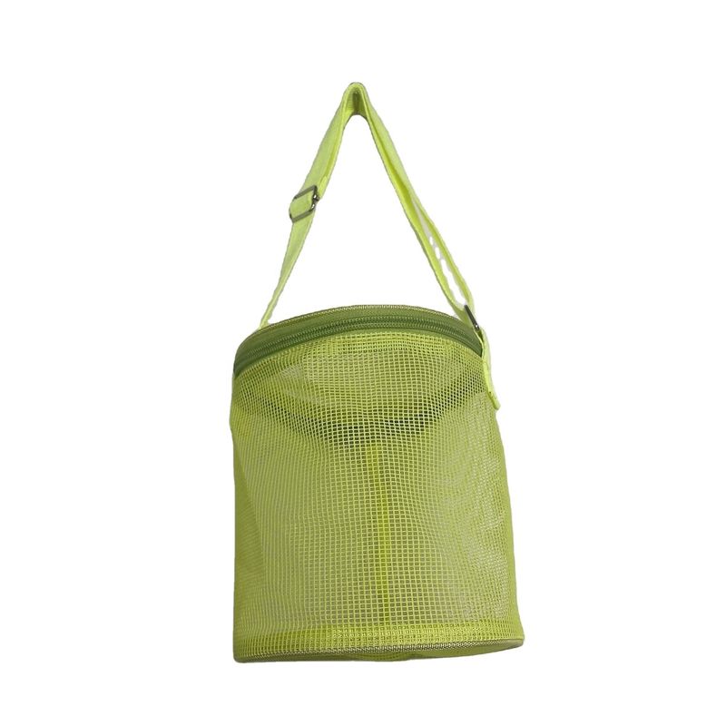 Bolsa de almacenamiento de juguetes de excavación de arena circular en 3D Logotipo personalizado Concha de malla Bolsas de recolección para diversión en la playa