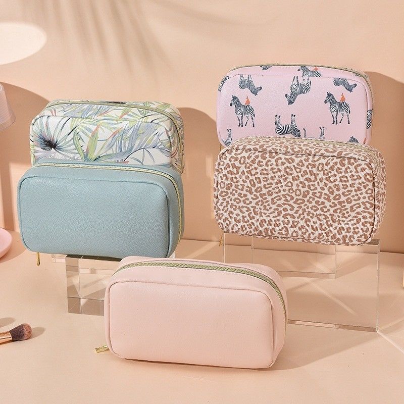 Bolso de maquillaje de color personalizado con diseño de cierre de cremallera impermeable