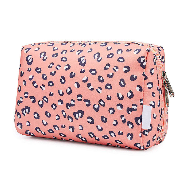 Bolsa de maquillaje reciclado hecha a medida de poliéster para una organización de belleza ecológica