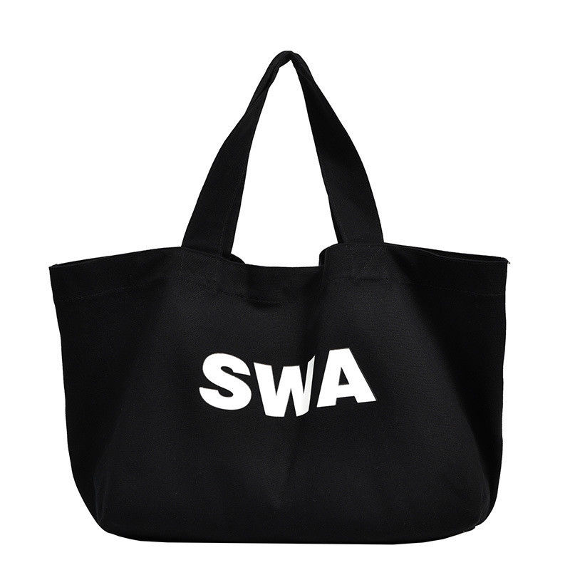 Bolso de algodón con bolsillo y cremallera