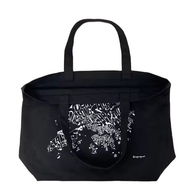 12 Oz Bolsa de ropa de lona negra para compras de lujo Material de algodón orgánico