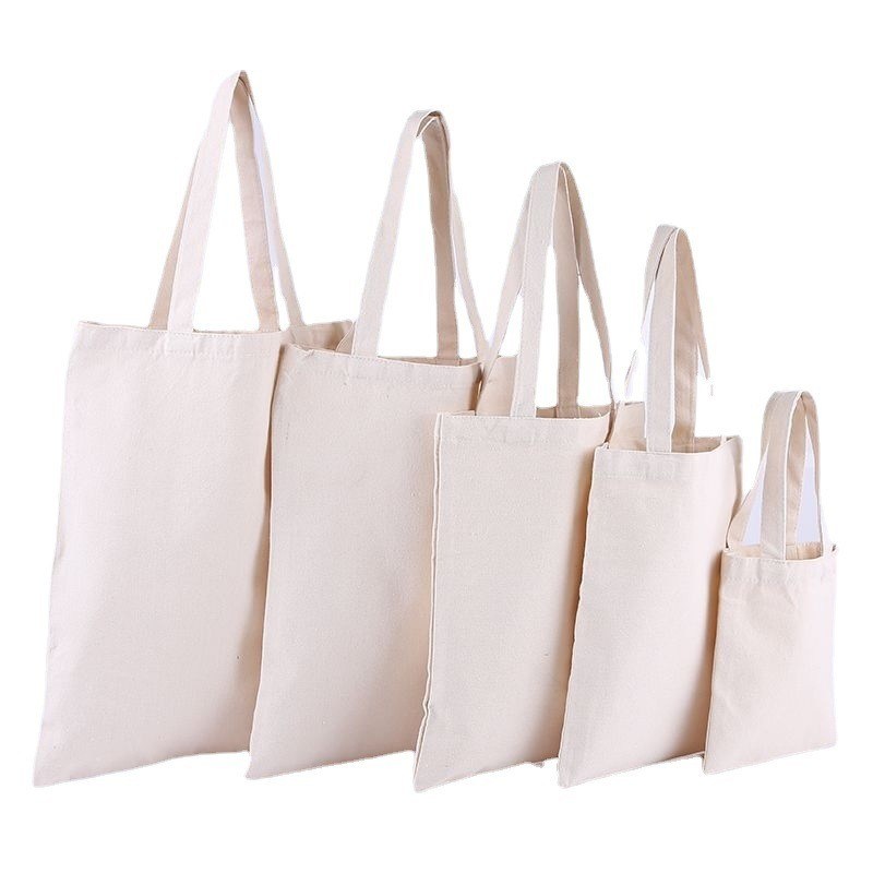 Logotipo impreso a medida Bolsas de algodón de lona para mujeres con estilo de bucle suave y tamaño medio