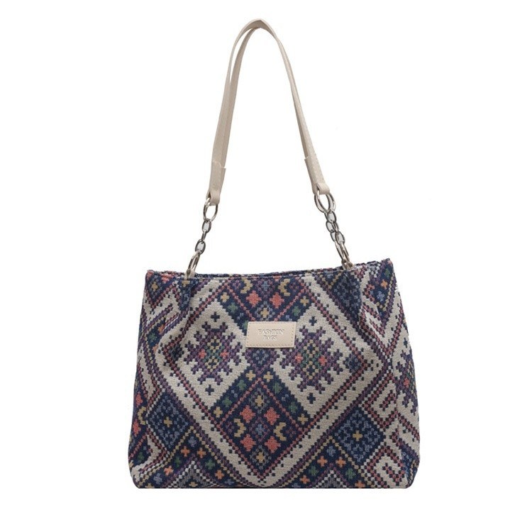 Imprimir patrón Imprimir lienzo bolsa de compras bolsa de tapiz de toque duradero para la promoción