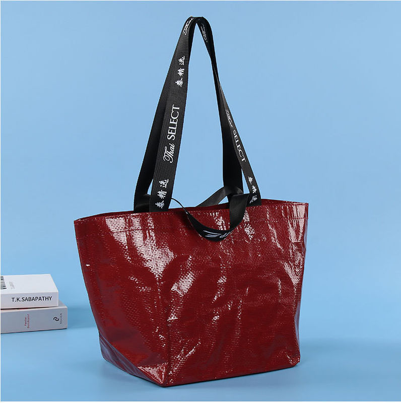 Bolsa de compras laminada de tejido PP ecológica personalizada con material reciclado