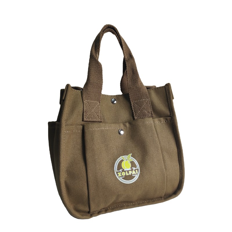 Impresión de logotipo personalizado Bolso de lienzo de cuerpo cruzado Mini Bolso de compras de bolso de mano con gran capacidad