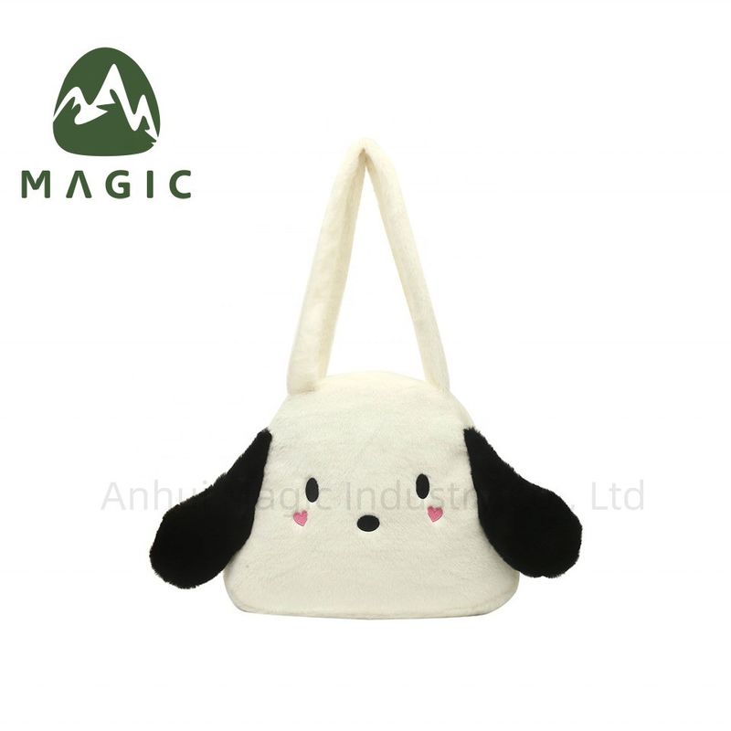 Bolso de compras Plush Tote Logotipo personalizado Imprimir bolso de mujer para la promoción de regalos navideños