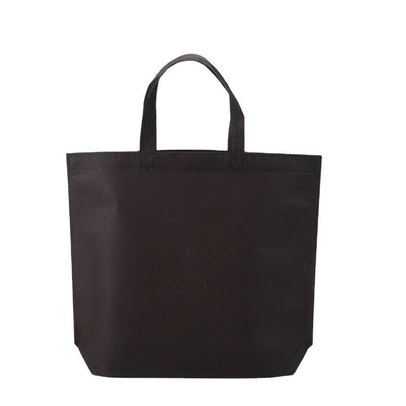 Fabricantes de bolsas personalizadas reutilizables negras no tejidas para bolsas de compras