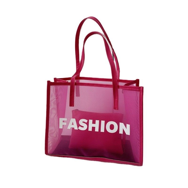 Bolso de compra ecológico personalizado Diseño personalizado con logotipo Bolso de playa de toque de malla de nylon reutilizable