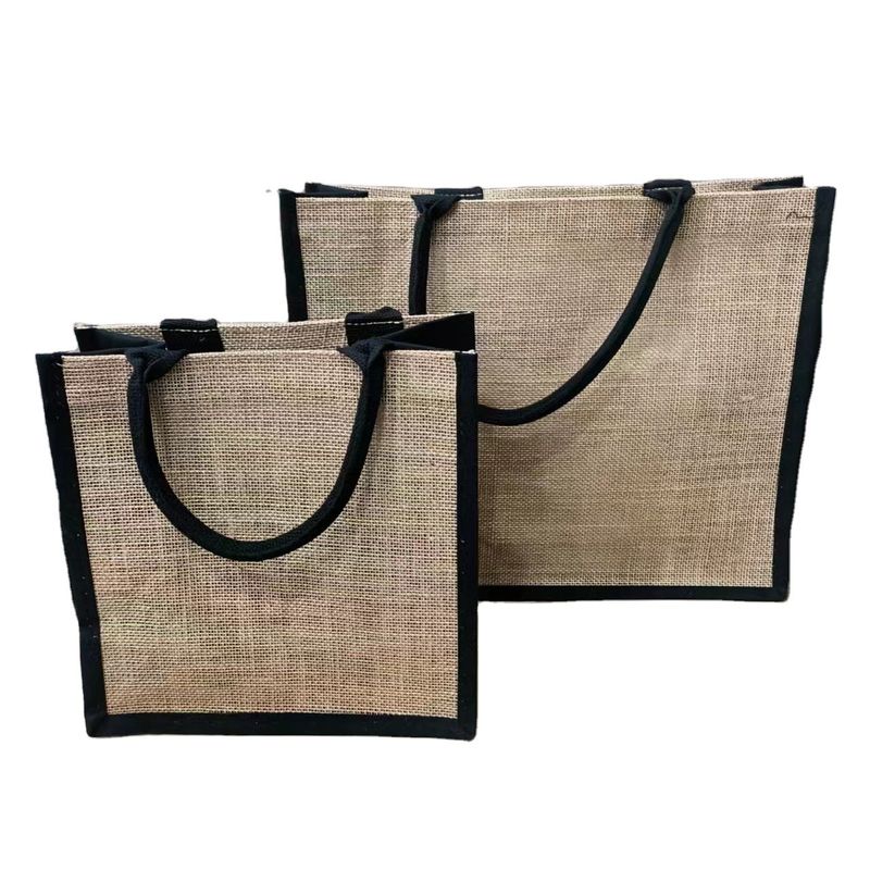 Regalos Bolsa de compras con logotipo personalizado en juto de enchufe natural ecológico para toque reutilizable