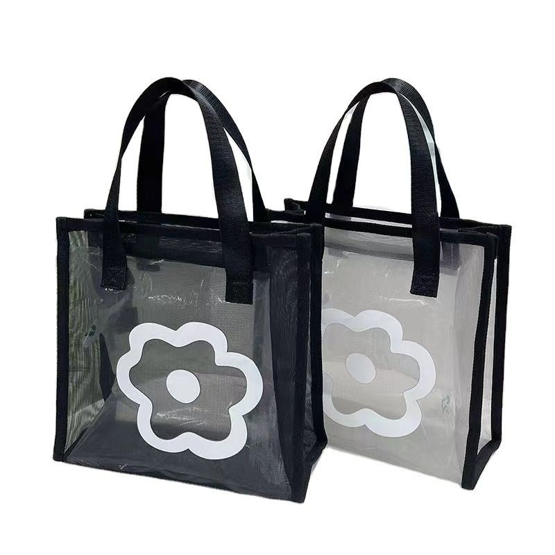 Patrón de dibujos animados Eco Mini Reutilizable Bolsa de Tote Impreso a medida Polyester malla de nylon