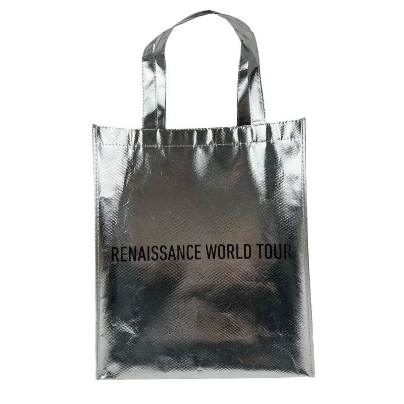 Bolsa de compras ecológica de oro laminado Bolsa metálica de plata no tejida con logotipo personalizado