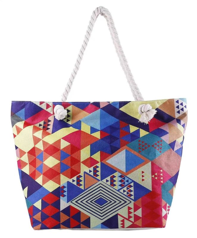 Largo de lona simple reutilizable bolsa de compras bolsa de playa con el último estilo de moda