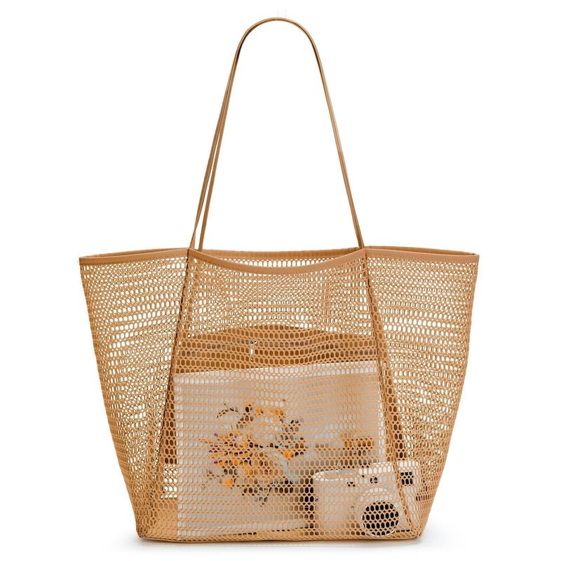 Bolsa de mano personalizada de malla de playa personalizada para un día divertido en la playa